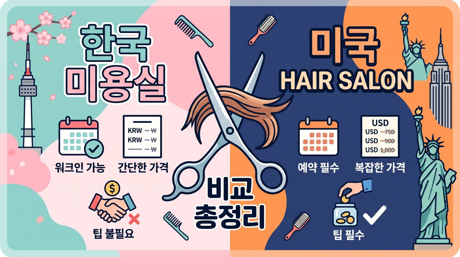 미국 vs 한국 미용실 비교 썸네일